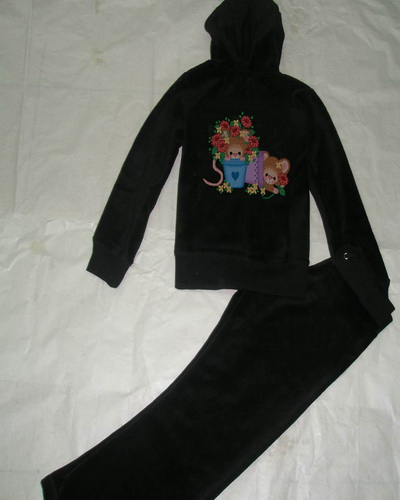 Black velour kids hoodies - Click Image to Close